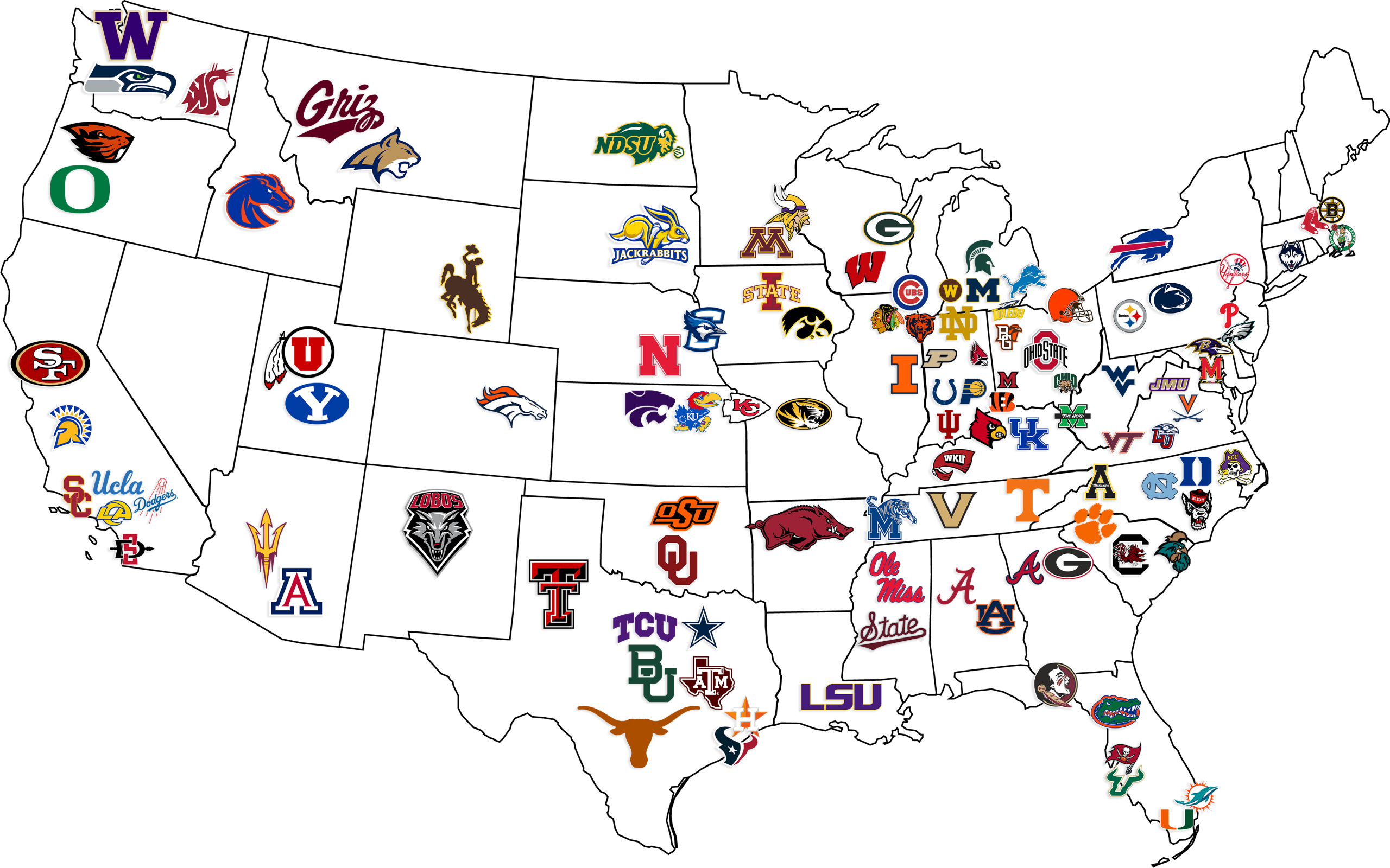Sports Report team coverage map